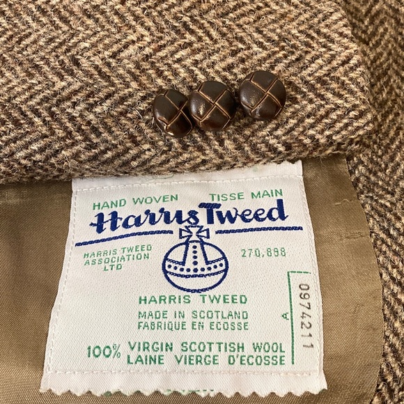 Vintage Other - Vintage Harris Tweed Brown Herringbone Sport Coat